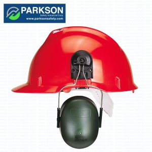 Safety helmet with ear muffs