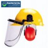 Construction hard hat and Hearing protection earmuff and PC Visor Set